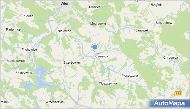 mapa Czernica, Czernica gmina Jeżów Sudecki na mapie Targeo